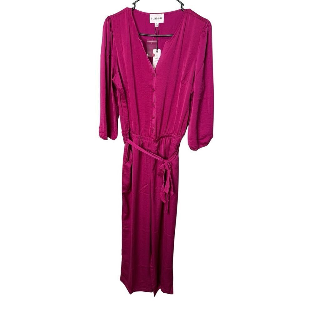 NWT Olive + Oak | Festival Fuchsia Wide Leg Jumpsuit XL